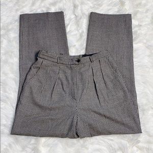 Vintage Designer High Waisted Checkered Wool Pants